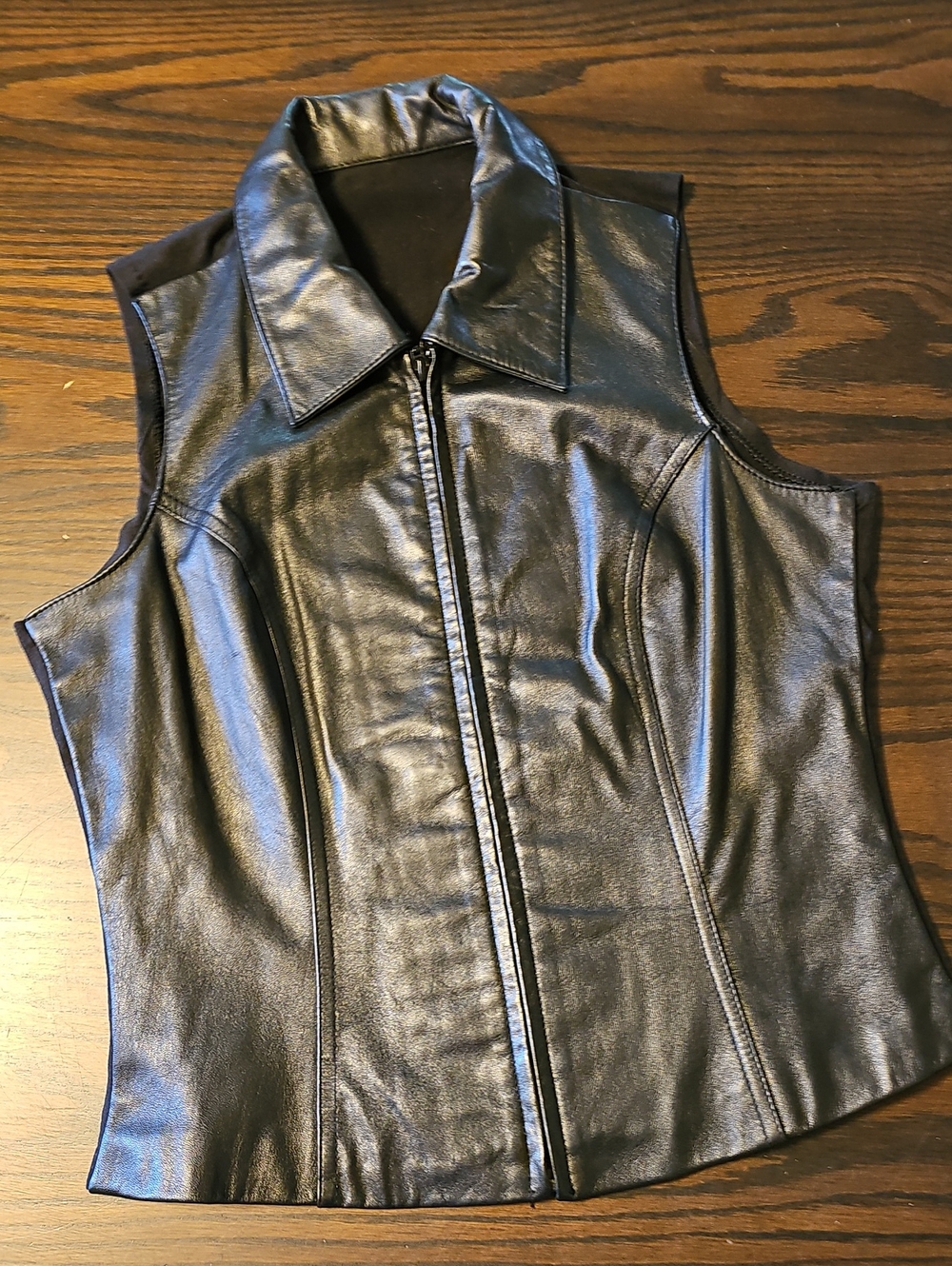 Wilson Black Leather Sleeveless Jacket - Women's Leather Vest